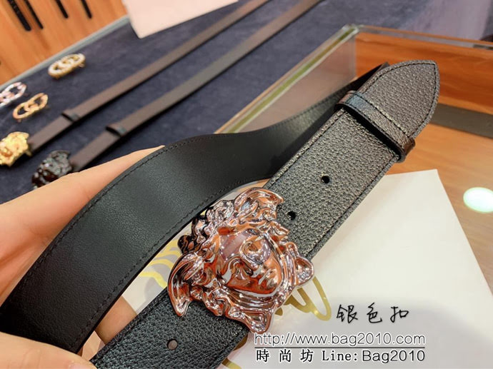 VERSACE範思哲 外貿原單貨 原廠豬皮紋頭層牛皮 男士皮帶 高端人士首選  xfp1325